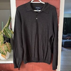 Brooks Brothers 100% Merino Wool Collared Sweater Large